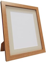 Q7 Picture Photo Frame, Oak with Light Grey Mount, 9 x 7 Image Size 7 x 5 Inch