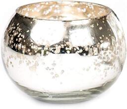 Insideretail Christmas Tea Light Holders: Mercury Glass Tea Light Holders, Silver, 7 x 7 x 7 cm