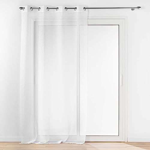 Douceur d'Intérieur, Amani Net Curtain with Eyelets 140 x 280 cm White Sandblasted
