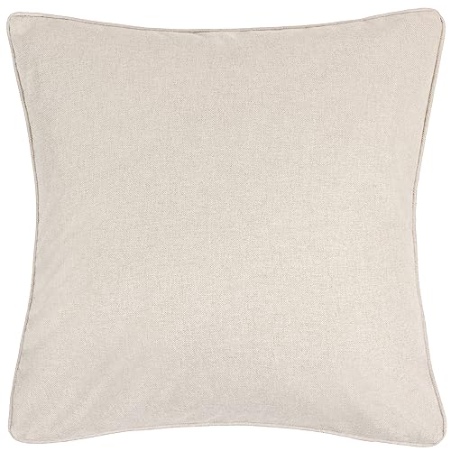furn. Dawn Feather Filled Cushion – Soft Textured Neutral Tone Piped Edge Pillow (Linen – 45x45cm)
