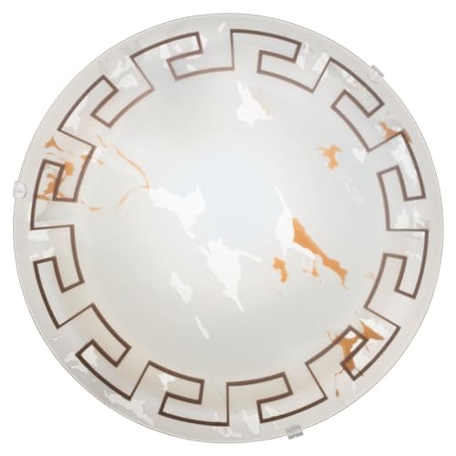 Eglo LED Ceiling lamp Twister, Antique Design, Ø 25 cm, Ceiling Light for Kitchen, Metal lamp in White with Frosted Glass, Warm White Light