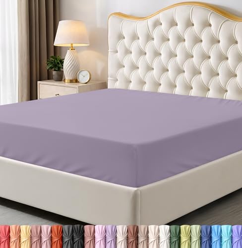 Utopia Bedding King Fitted Sheet - Bottom Sheet - Deep Pocket - Soft Microfiber -Shrinkage and Fade Resistant-Easy Care -1 Fitted Sheet Only (Lavender)