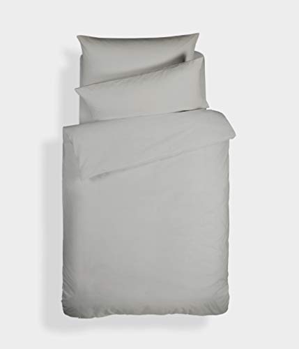 Bianca Plain Dyed Silver Bed Sheet Set 135 cm 100% Cotton Percale