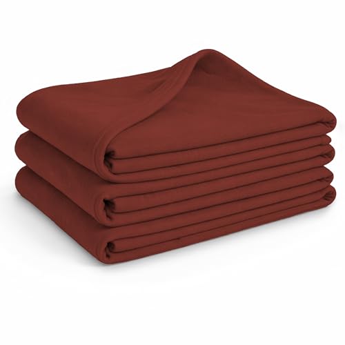 Glart G3SB Oeko-Tex fleece blankets set of 3 in chocolate brown, size 130x160 cm, 200+ g/m². Ideal as a sofa blanket, cuddly blanket or picnic blanket