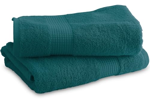 Le linge de Jules Set of 2 Shower Towels 70 x 130 cm – 100% Cotton – 450 g/m² – Duck Blue