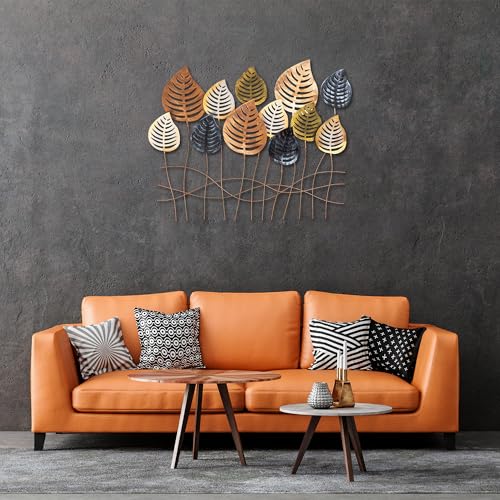 Hand-Painted Decorative Metal Wall Accessory, 76 x 64 cm, 100% Metal (1.5 mm), Unique Design, Easy Wall Mounting, Perfect for Home Decor