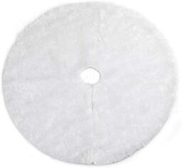 BAKAJI Rug Skirt Cover for Christmas Tree Base Diameter 78 cm Soft White Plush Fabric Snow Snow Effect Christmas Decorations