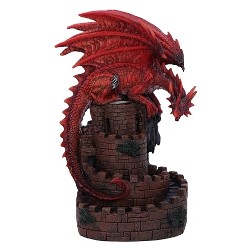 Nemesis Now Crimson Keep Dragon Backflow Incense Burner 22cm ??? Red Resin Fantasy Ornament