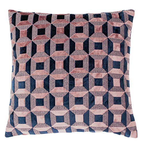 Paoletti Empire Polyester Filled Cushion, Blush/Navy, 45 x 45cm