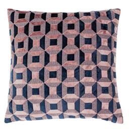 Paoletti Empire Polyester Filled Cushion, Blush/Navy, 45 x 45cm