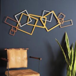 Elegant Decorative Metal Wall Accessory, 45 x 116 cm, 100% Steel (1.5 mm) - Gold, Silver & Copper Finish - Perfect for Modern Home Decor
