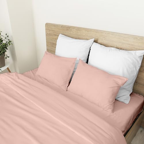 Ruggeri - 4-Piece Double Bed Set - 100% Pure Cotton - Made in Italy - Let's Color Collection! (Pink)