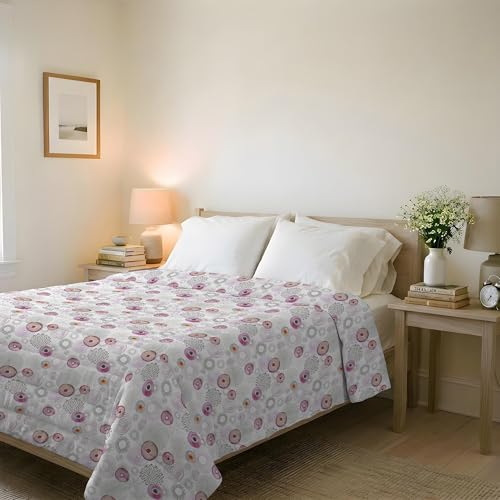 Italian Bed Linen Basic Line Summer Quilt Made in Italy Printed Soft Microfibre Bedspread – Spring Summer Mid-Season Quilt – Morpheo, Double 250 x 240 cm