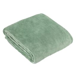 furn. Harrow Fleece Throw – Silky Soft Lightweight Flannel Blanket for Bed or Sofa (Sage - 140x180cm)
