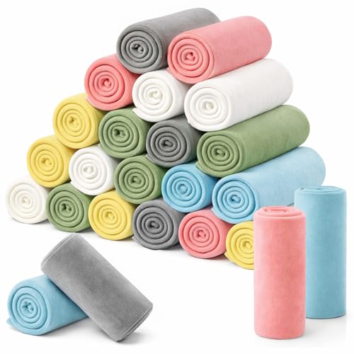 Newwiee 24 Pcs Fleece Throw Blankets Bulk Outdoor Wedding Guest Gifts Soft Lightweight Sleepover Lap Blankets Pet Home Sofa Couch Office Donation Homeless, 50 x 60 Inch (Pastel Colors)