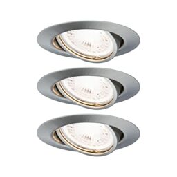 Paulmann 93424 Base LED recessed luminaire round incl. 3x5W dimmable recessed spotlight brushed iron spot metal recessed lamp 3000K GU10