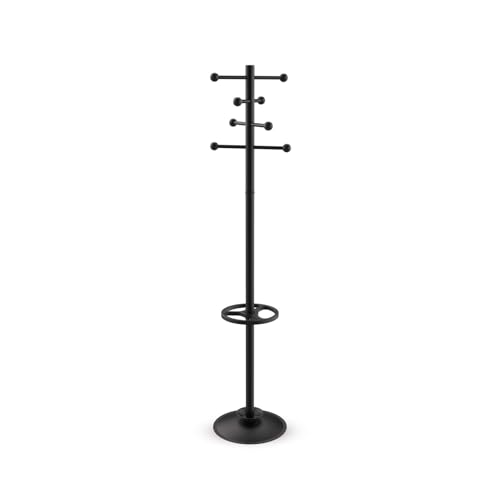 MAUL MAULsapphire coat rack 35 x 35 x 171 cm - Coat rack on feet with 8 hooks - Entrance cabinet for office, reception area - Stable steel cloakroom - Black