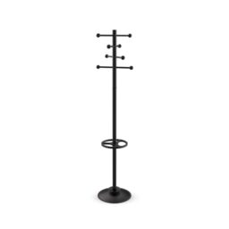 MAUL MAULsapphire coat rack 35 x 35 x 171 cm - Coat rack on feet with 8 hooks - Entrance cabinet for office, reception area - Stable steel cloakroom - Black