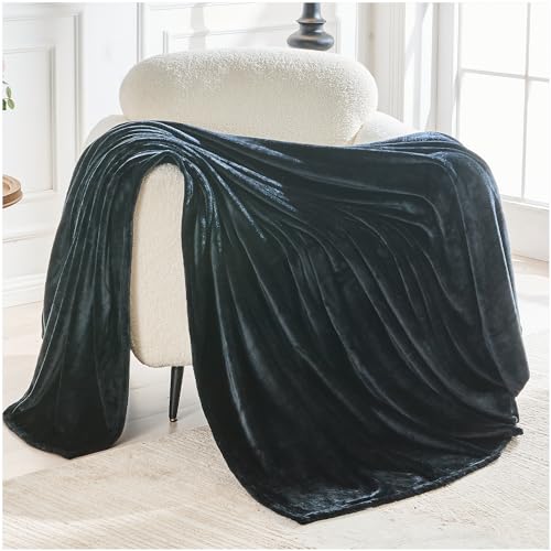 GC GAVENO CAVAILIA Flannel Fleece Throw Blanket King Size 200x240 Cm - Black