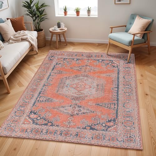 Livabliss Blaire Tessot Indoor Outdoor Rug, Boho – 120x170 cm, Burnt Orange