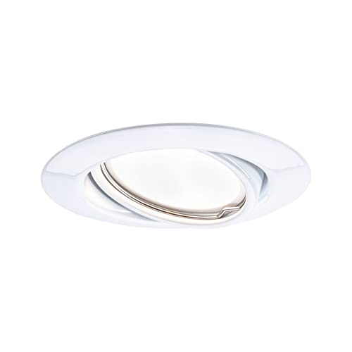 Paulmann LED Downlight Base Coin Single Light Swivelling Round 90mm 20° Coin 5W 370lm 230V 3000K White 93413