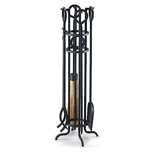 NAPA FORGE Pilgrim Home and Hearth 19004 Arts and Crafts Fireplace Tool Set, Black, Iron, 29″, 16 lbs