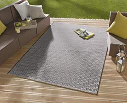 NORTHRUGS Indoor and Outdoor Rug Coin 140 x 200 cm - Weatherproof Modern Plain All-Over Plain Design Runner for Balcony Patio Garden Conservatory Living Room Rug Waterproof in Black