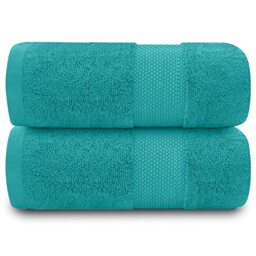 GC GAVENO CAVAILIA 2 Pack Bath Towel Teal - Premium Quality Gym Towels - 700 GSM Quick Dry Extra Absorbent Towel Set