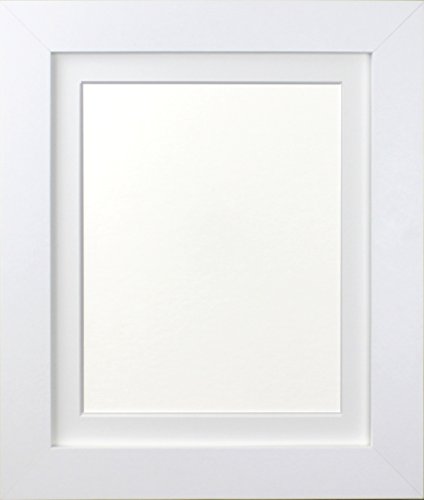 FRAMES BY POST London Picture Photo Frame, White with White Mount, 14 x 11 Image Size 12 x 8 Inches