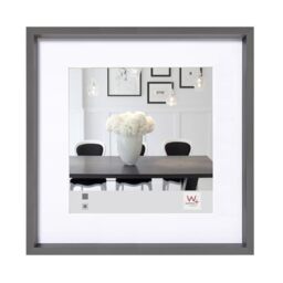 walther design Picture Frame Steel 20 x 20 cm with PassepArtout, Steel Style Plastic Frame ES220D