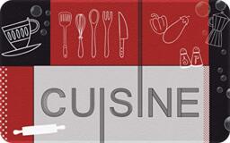 ID MAT Decor Kitchen Red Black Synthetic Fibres Grey 50 x 80