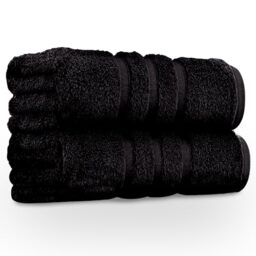GC GAVENO CAVAILIA Premium Jumbo Bath Sheet 2 Pack - 100% Ring Spun Cotton Towels Bath Sheet - Highly Water Absorbent & Quick Dry Extra Large Bath Sheets - Soft Hotel Quality Bath Towel - Black