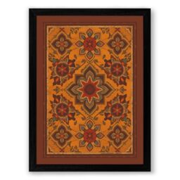 Ornate Eastern Tapestry Eclectic Framed Wall Art Print A2 (59.4×42cm) Black, Wall Decor for Living Room, Bedroom, Office & Home, Ready to Hang, Art Gift