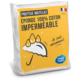 SWEET NIGHT Sweetnight Mattress Protector 90 x 200 cm - Cotton Terry Cloth - Waterproof and Absorbent Mattress Protector - Breathable and Silent