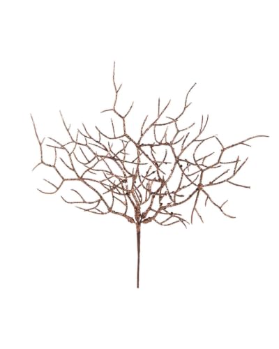 WeRChristmas Espresso Glitter Coral Christmas Tree Pick, 27cm - 27cm espresso glitter coral pick with fine branching design for adding sparkle, texture and gentle height to festive displays