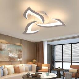 Comely LED Ceiling Light, Modern Acrylic Ceiling Lamp 36W 4000LM, Warm White 3000K, Ceiling Lighting Fixture, for Bedroom Living Room, Dia 52cm, White