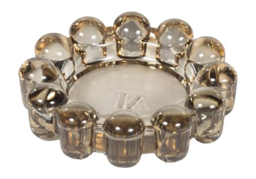 Alice Lane Bubble Candle Dish ??? Chic Smoky Glass Candle Dish for Home Decor ??? Decorative Modern Candle Holder for Small Candles & Diffusers