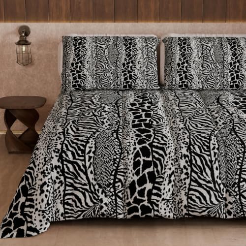 PETTI Artigiani Italiani Printed Winter Duvet 170 ?? 260 cm, Animalier 05 - Reversible Microfibre Quilt, 300 g/m??, Made in Italy