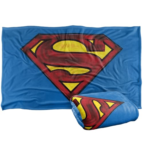 "LOGOVISION Superman Logo Charcoal Shield Silky Touch Super Soft Throw Blanket 36""x58"""