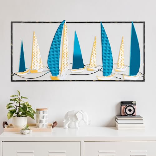 Handmade Decorative Metal Wall Accessory, 40 x 90 cm, 100% Metal (1.5 mm), Unique Hand-Painted Design, Perfect for Home Decor & Art Lovers