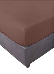 Miracle Home. Fitted Sheet, Elastic, Soft, Comfortable, Anti-Pilling. Cotton 50% 50% Polyester. Chocolate Brown. 180 x 200 cm