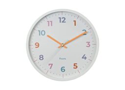 FISURA Wall Clock, Crystal acrylonitrile butadiene styrene Glass, White, Standard Size