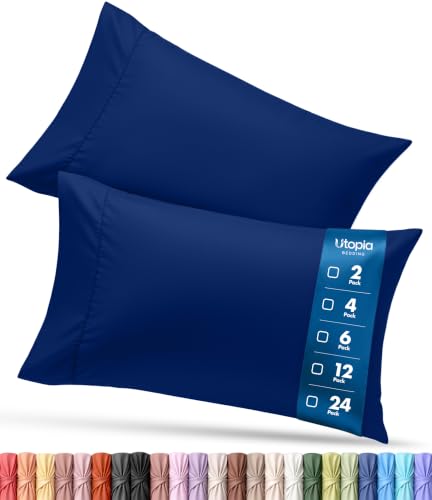 Utopia Bedding Standard Pillow Cases - Pack of 4 - Envelope Closure - Soft Brushed Microfiber Fabric - Shrinkage and Fade Resistant Pillow Covers Standard Size 20 X 26 Inches (Royal Blue)