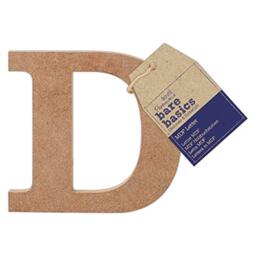 Papermania Bare Basics MDF Letter 1 Piece D, Art, Craft, Alphabet Sign, Name Plaque, Make Them Personalised, Decorate with Paint, Glitter, Stencil, Vinyl, Small Plaque for Home Decor