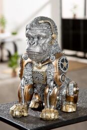 GILDE Decorative Figurine, Resin, Silver, Höhe 31 cm