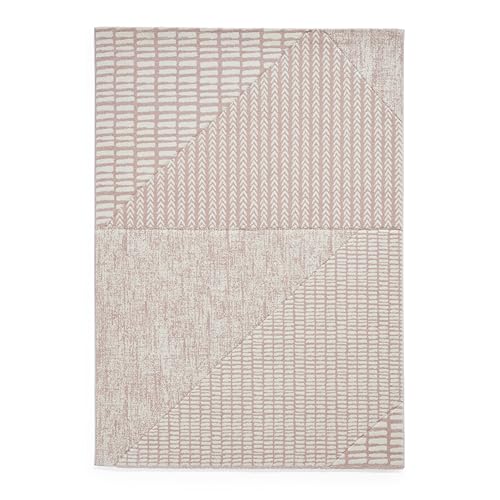 Think Rugs Catherine Lansfield Larsson Modern Abstract Rug, Rose