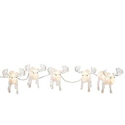 Konstsmide Christmas Outdoor Figures Decoration/Outside Lights LED Acrylic Five Moose Elks/Outdoor Lighting (IP44) / 40 Warm White LEDs/Transparent Cable
