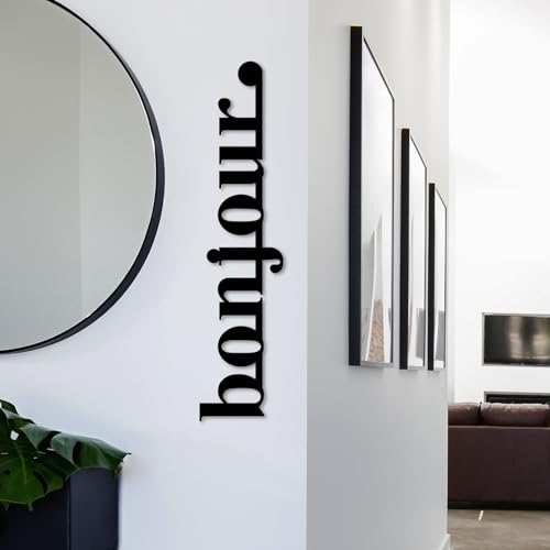 Stylish Black Decorative Metal Wall Accessory, 70 x 16 cm, 100% Metal (1.5 mm Thick), Easy Wall Mounting, Perfect for Modern Home Decor