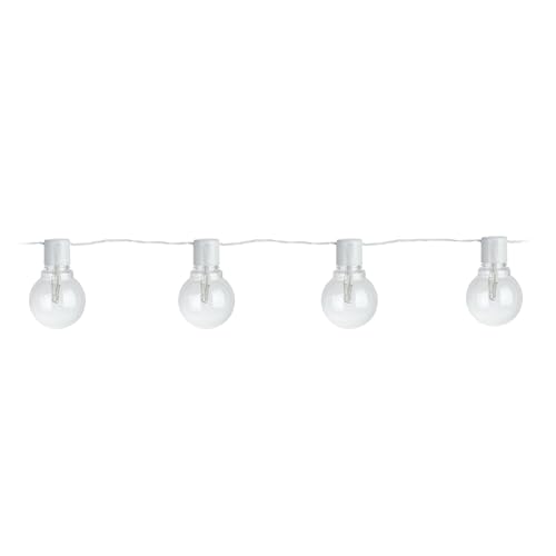 Eglo LED Light Chain Partaj, Balcony Decoration, Chain with Bulbs, Plastic White, Plastic Transparent, Warm White, IP44