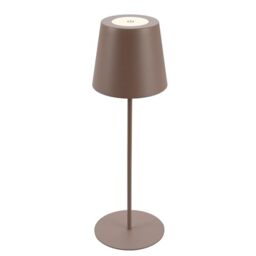 BRILONER Wireless LED Table Lamp, Touch Control, Step Dimmable Height Adjustable Bedside & Reading Lamp, Rechargeable Outdoor Camping Light, 36 x 10.5 cm, Umbra Sand